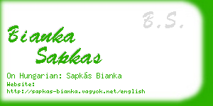 bianka sapkas business card