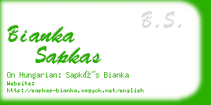 bianka sapkas business card